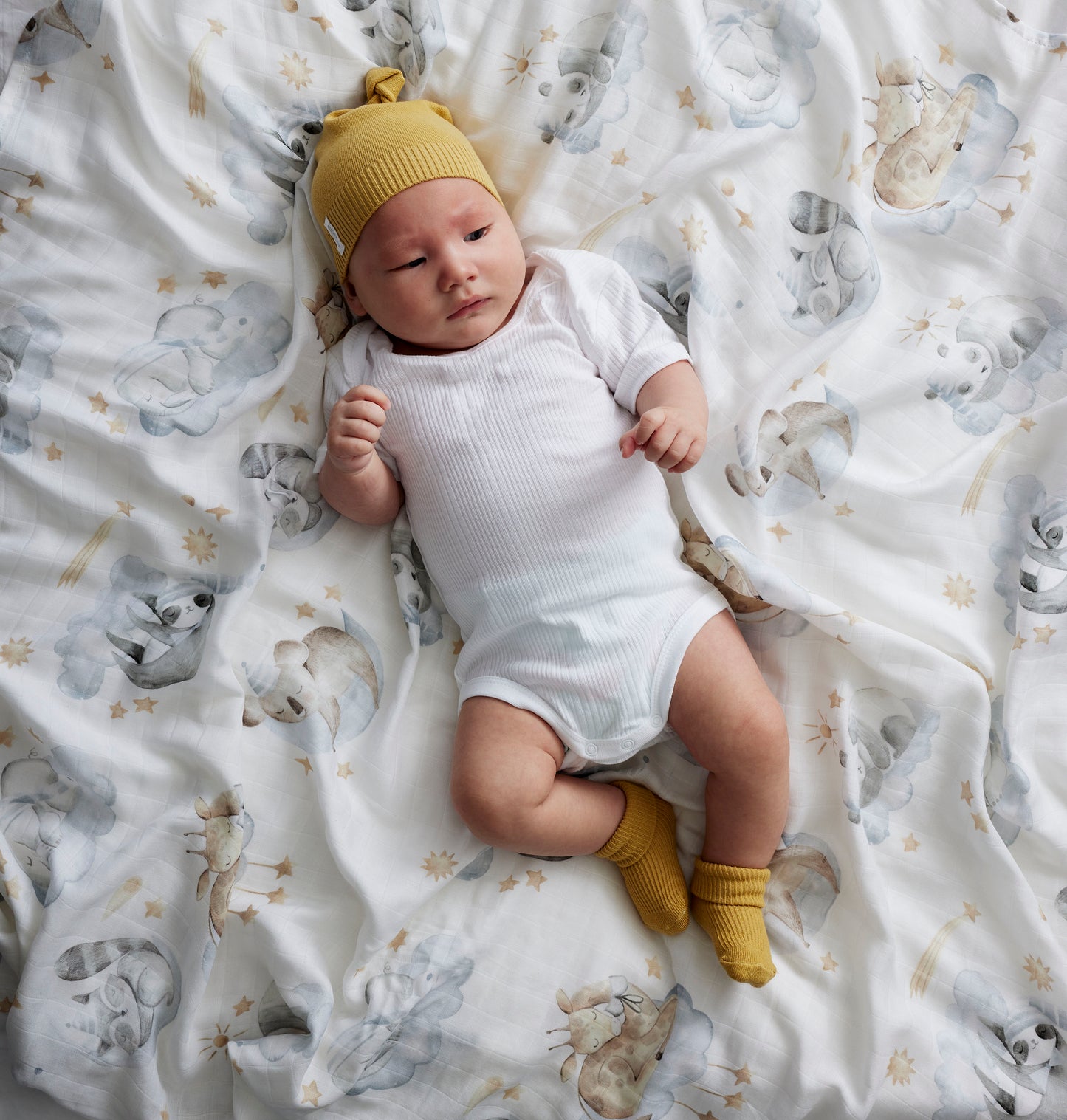 sleepy safari | organic muslin wrap